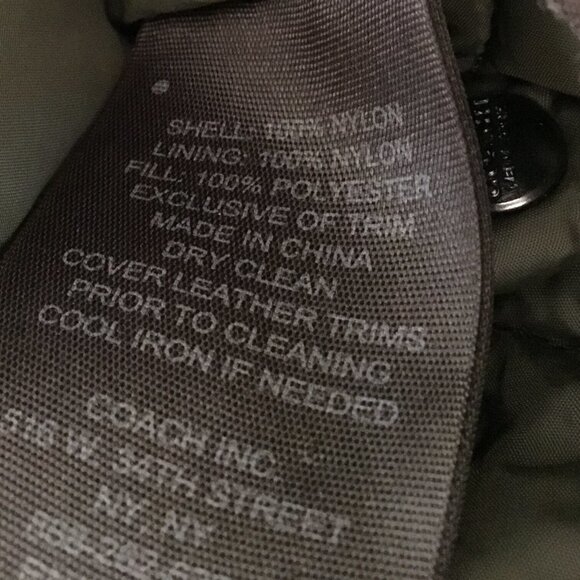 Coach Olive Green & Brown Leather Trim Vest - Picture 4 of 4